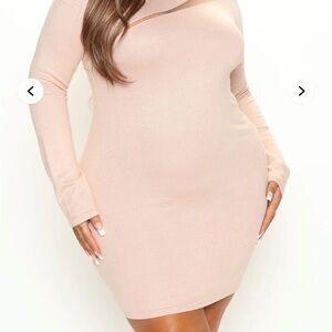 Elegant Cream Long Sleeve Dress